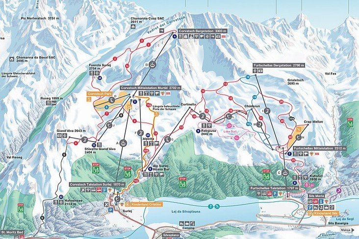 Ski map of Corvatsch