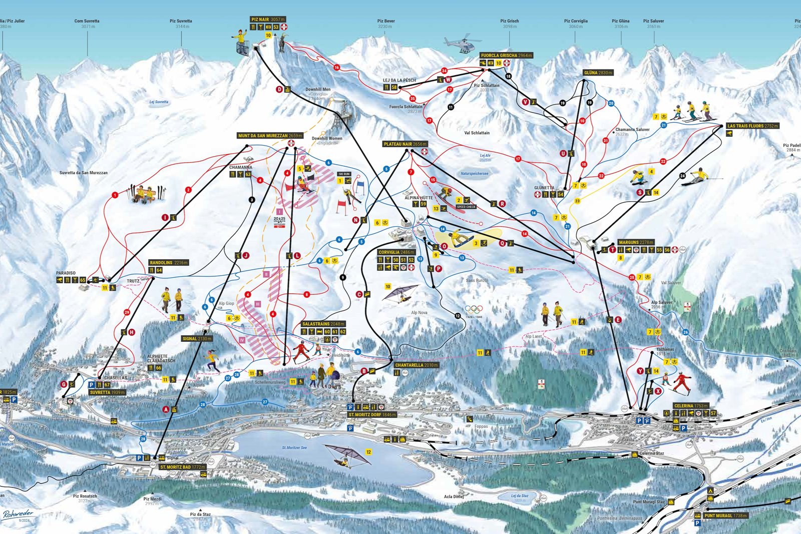 Ski map of Corviglia